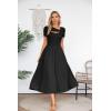 imageVICHYIE Womens Summer Dresses Cutout One Piece Ribbed Maxi Short Sleeve Casual Flowy ALine Long Midi DressBlack