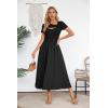 imageVICHYIE Womens Summer Dresses Cutout One Piece Ribbed Maxi Short Sleeve Casual Flowy ALine Long Midi DressBlack