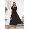 imageVICHYIE Womens Summer Dresses Cutout One Piece Ribbed Maxi Short Sleeve Casual Flowy ALine Long Midi DressBlack