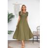 imageVICHYIE Womens Summer Dresses Cutout One Piece Ribbed Maxi Short Sleeve Casual Flowy ALine Long Midi DressGreen
