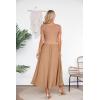 imageVICHYIE Womens Summer Dresses Cutout One Piece Ribbed Maxi Short Sleeve Casual Flowy ALine Long Midi DressKhaki