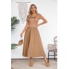 imageVICHYIE Womens Summer Dresses Cutout One Piece Ribbed Maxi Short Sleeve Casual Flowy ALine Long Midi DressKhaki