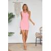 imageVICHYIE Womens Summer Tank Dress Scoop Neck Ribbed Sleeveless Bodycon Mini Slim Fitted Pencil DressesPink