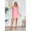 imageVICHYIE Womens Summer Tank Dress Scoop Neck Ribbed Sleeveless Bodycon Mini Slim Fitted Pencil DressesPink