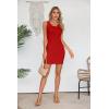 imageVICHYIE Womens Summer Tank Dress Scoop Neck Ribbed Sleeveless Bodycon Mini Slim Fitted Pencil DressesRed