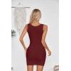 imageVICHYIE Womens Summer Tank Dress Scoop Neck Ribbed Sleeveless Bodycon Mini Slim Fitted Pencil DressesWine Red