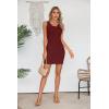 imageVICHYIE Womens Summer Tank Dress Scoop Neck Ribbed Sleeveless Bodycon Mini Slim Fitted Pencil DressesWine Red