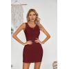 imageVICHYIE Womens Summer Tank Dress Scoop Neck Ribbed Sleeveless Bodycon Mini Slim Fitted Pencil DressesWine Red