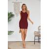 imageVICHYIE Womens Summer Tank Dress Scoop Neck Ribbed Sleeveless Bodycon Mini Slim Fitted Pencil DressesWine Red