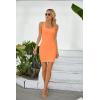 imageVICHYIE Womens Summer Tank Dresses Ribbed Bodycon Mini Sleeveless Casual Slim Fitted Pencil DressesOrange