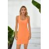 imageVICHYIE Womens Summer Tank Dresses Ribbed Bodycon Mini Sleeveless Casual Slim Fitted Pencil DressesOrange