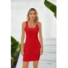 imageVICHYIE Womens Summer Tank Dresses Ribbed Bodycon Mini Sleeveless Casual Slim Fitted Pencil DressesRed
