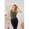 imageVICHYIE Womens Summer Tank Tops Crewneck Sleeveless Shirts Ribbed Tanks Slim Fitted Casual Basic Tee ShirtArmy Green
