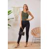 imageVICHYIE Womens Summer Tank Tops Crewneck Sleeveless Shirts Ribbed Tanks Slim Fitted Casual Basic Tee ShirtArmy Green