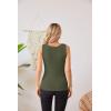 imageVICHYIE Womens Summer Tank Tops Crewneck Sleeveless Shirts Ribbed Tanks Slim Fitted Casual Basic Tee ShirtArmy Green