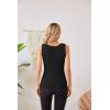 imageVICHYIE Womens Summer Tank Tops Crewneck Sleeveless Shirts Ribbed Tanks Slim Fitted Casual Basic Tee ShirtBlack