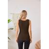 imageVICHYIE Womens Summer Tank Tops Crewneck Sleeveless Shirts Ribbed Tanks Slim Fitted Casual Basic Tee ShirtCoffee