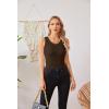 imageVICHYIE Womens Summer Tank Tops Crewneck Sleeveless Shirts Ribbed Tanks Slim Fitted Casual Basic Tee ShirtCoffee