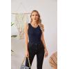 imageVICHYIE Womens Summer Tank Tops Crewneck Sleeveless Shirts Ribbed Tanks Slim Fitted Casual Basic Tee ShirtDark Blue
