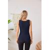 imageVICHYIE Womens Summer Tank Tops Crewneck Sleeveless Shirts Ribbed Tanks Slim Fitted Casual Basic Tee ShirtDark Blue