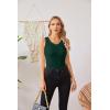 imageVICHYIE Womens Summer Tank Tops Crewneck Sleeveless Shirts Ribbed Tanks Slim Fitted Casual Basic Tee ShirtDark Green