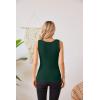 imageVICHYIE Womens Summer Tank Tops Crewneck Sleeveless Shirts Ribbed Tanks Slim Fitted Casual Basic Tee ShirtDark Green