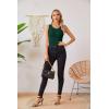 imageVICHYIE Womens Summer Tank Tops Crewneck Sleeveless Shirts Ribbed Tanks Slim Fitted Casual Basic Tee ShirtDark Green