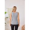 imageVICHYIE Womens Summer Tank Tops Crewneck Sleeveless Shirts Ribbed Tanks Slim Fitted Casual Basic Tee ShirtGrey