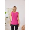imageVICHYIE Womens Summer Tank Tops Crewneck Sleeveless Shirts Ribbed Tanks Slim Fitted Casual Basic Tee ShirtHot Pink