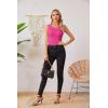 imageVICHYIE Womens Summer Tank Tops Crewneck Sleeveless Shirts Ribbed Tanks Slim Fitted Casual Basic Tee ShirtHot Pink