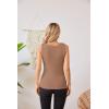 imageVICHYIE Womens Summer Tank Tops Crewneck Sleeveless Shirts Ribbed Tanks Slim Fitted Casual Basic Tee ShirtKhaki