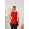 imageVICHYIE Womens Summer Tank Tops Crewneck Sleeveless Shirts Ribbed Tanks Slim Fitted Casual Basic Tee ShirtRed