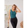 imageVICHYIE Womens Summer Tank Tops Crewneck Sleeveless Shirts Ribbed Tanks Slim Fitted Casual Basic Tee ShirtTeal