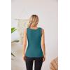 imageVICHYIE Womens Summer Tank Tops Crewneck Sleeveless Shirts Ribbed Tanks Slim Fitted Casual Basic Tee ShirtTeal