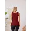 imageVICHYIE Womens Summer Tank Tops Crewneck Sleeveless Shirts Ribbed Tanks Slim Fitted Casual Basic Tee ShirtWine Red