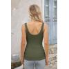 imageVICHYIE Womens Summer Tank Tops Square Neck Sleeveless Low Cut Sexy Shirts Ribbed Slim Fitted Casual Basic Top BlousesGreen