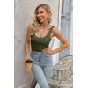 imageVICHYIE Womens Summer Tank Tops Square Neck Sleeveless Low Cut Sexy Shirts Ribbed Slim Fitted Casual Basic Top BlousesGreen