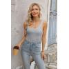 imageVICHYIE Womens Summer Tank Tops Square Neck Sleeveless Low Cut Sexy Shirts Ribbed Slim Fitted Casual Basic Top BlousesGrey