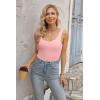 imageVICHYIE Womens Summer Tank Tops Square Neck Sleeveless Low Cut Sexy Shirts Ribbed Slim Fitted Casual Basic Top BlousesLight Pink