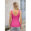 imageVICHYIE Womens Summer Tank Tops Square Neck Sleeveless Low Cut Sexy Shirts Ribbed Slim Fitted Casual Basic Top BlousesPink