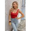 imageVICHYIE Womens Summer Tank Tops Square Neck Sleeveless Low Cut Sexy Shirts Ribbed Slim Fitted Casual Basic Top BlousesRed