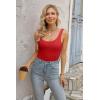 imageVICHYIE Womens Summer Tank Tops Square Neck Sleeveless Low Cut Sexy Shirts Ribbed Slim Fitted Casual Basic Top BlousesRed
