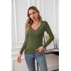 imageVICHYIE Womens Tops V Neck Summer Short Sleeve Casual Slim Fitted TshirtZarmy Green