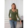 imageVICHYIE Womens Tops V Neck Summer Short Sleeve Casual Slim Fitted TshirtZarmy Green