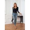 imageVICHYIE Womens Tops V Neck Summer Short Sleeve Casual Slim Fitted TshirtZblack