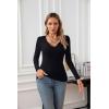 imageVICHYIE Womens Tops V Neck Summer Short Sleeve Casual Slim Fitted TshirtZblack