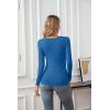 imageVICHYIE Womens Tops V Neck Summer Short Sleeve Casual Slim Fitted TshirtZblue
