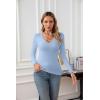 imageVICHYIE Womens Tops V Neck Summer Short Sleeve Casual Slim Fitted TshirtZblue Grey