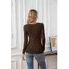 imageVICHYIE Womens Tops V Neck Summer Short Sleeve Casual Slim Fitted TshirtZcoffee
