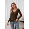 imageVICHYIE Womens Tops V Neck Summer Short Sleeve Casual Slim Fitted TshirtZcoffee